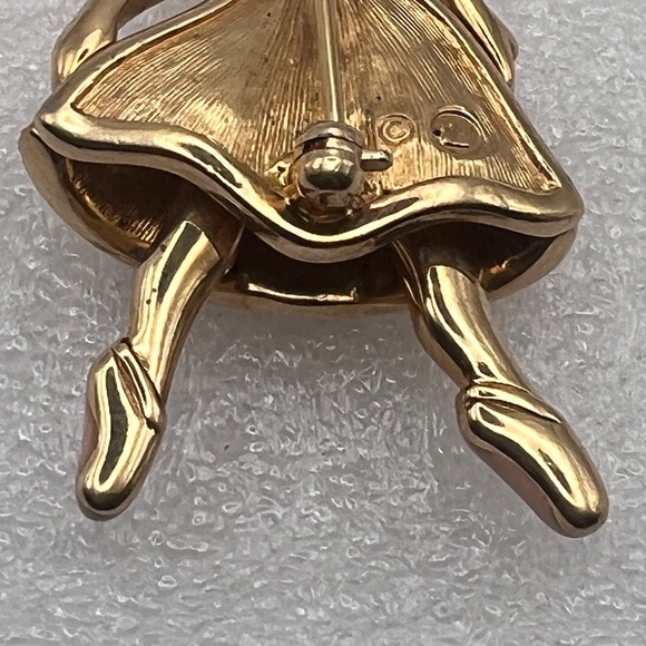 Swarovski Moveable Crystal enamel Ballerina Brooch Pin Vintage - Picture 5 of 8
